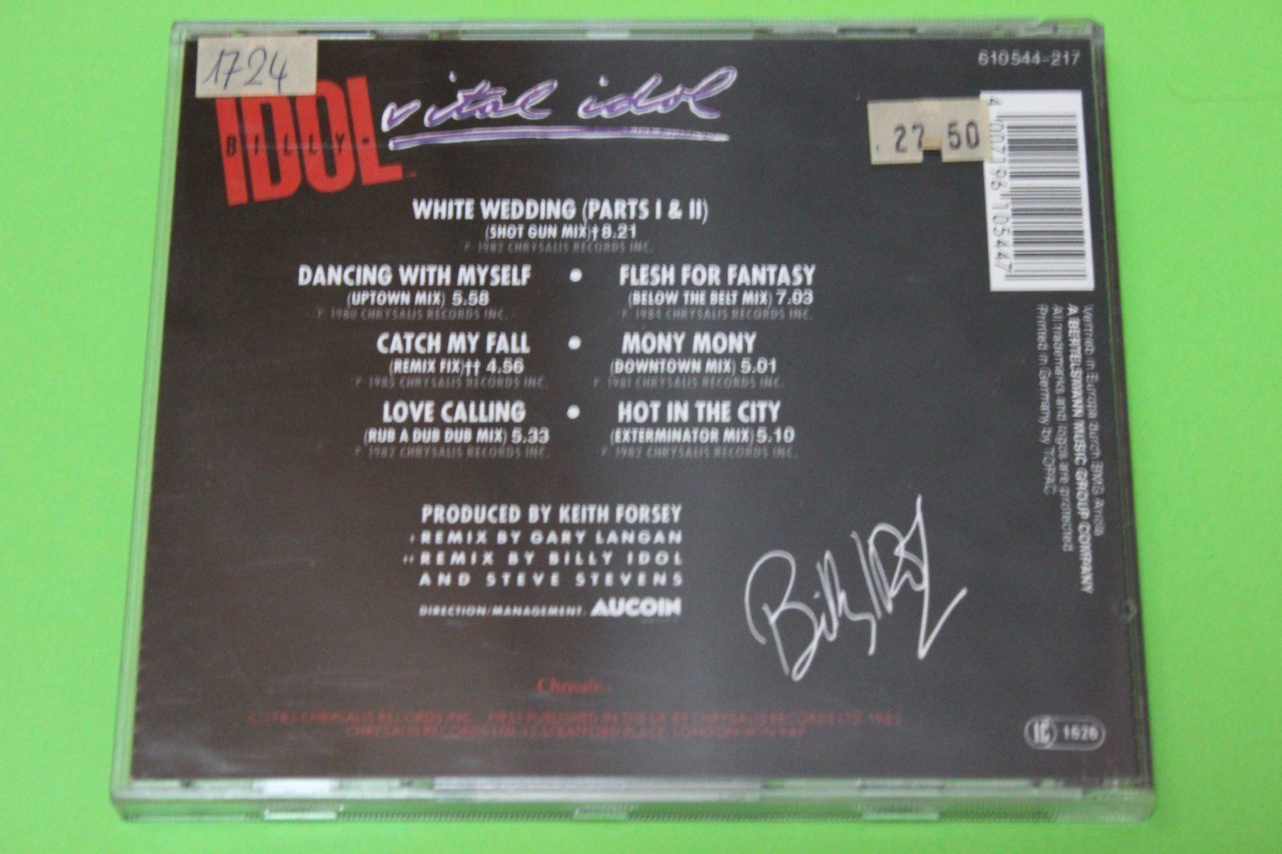 CD: BILLY IDOL - VITAL IDOL CD 1985 – Usato da Tübach venduto da JamesStone 2