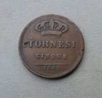 Italien Neapel ++ 5 Tornesi 1845