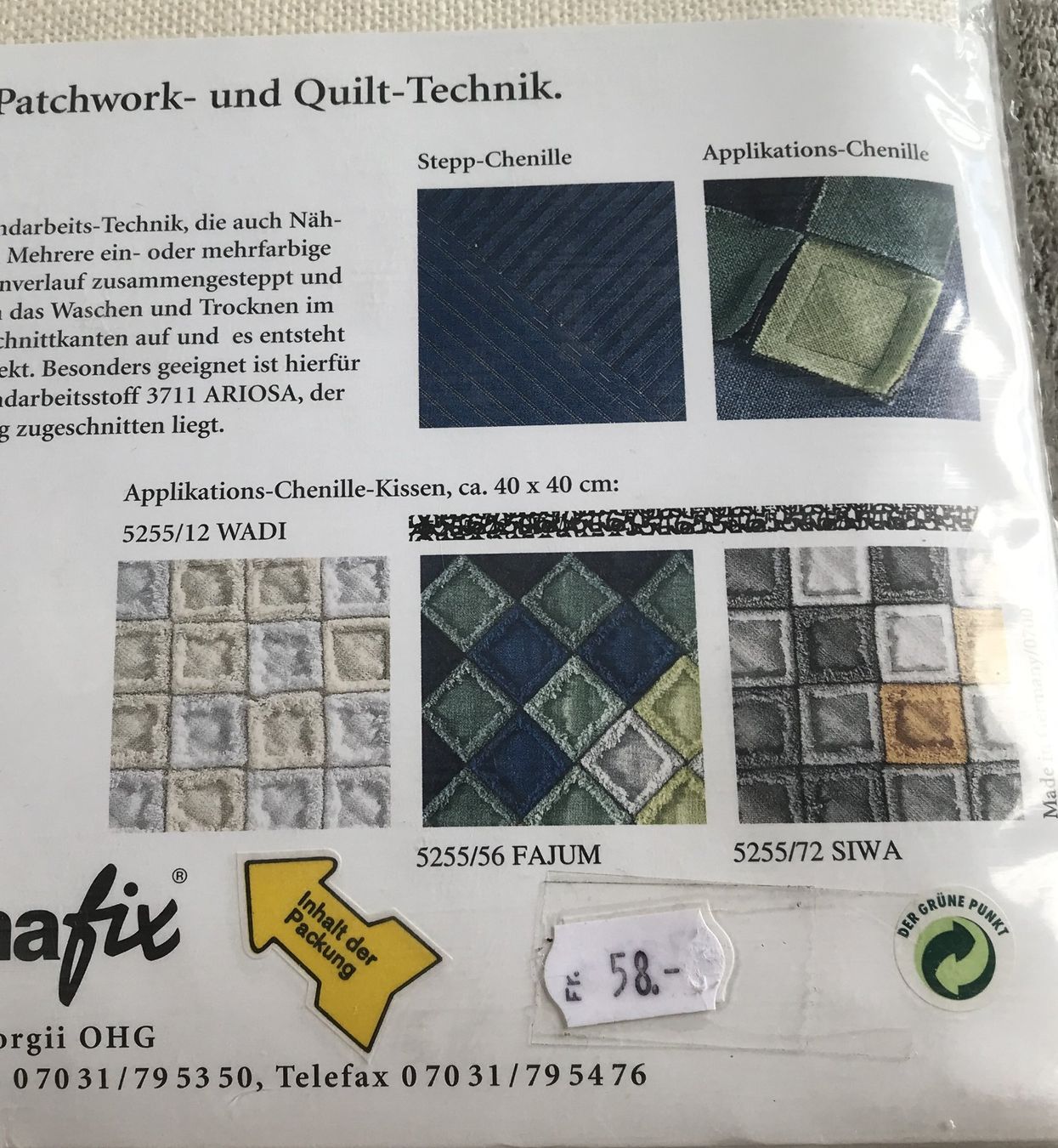 Kit bricolage: PATCHWORK CHENILLE PATCH NEU & ORIGINALVERPACKT – Nuovo e nell'imballaggio originale da Ostermundigen venduto da wini63 4
