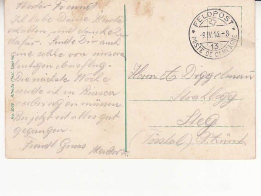 Cartoline postali: Lugano 1916 – Usato da Bürglen TG venduto da StampGraf 1