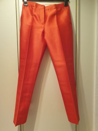 Pantalon d'été, S/36, Max Mara, rouge, neuf, 93%coton,7%soie