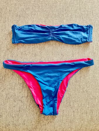 La Perla Studio Bikini, blau/pink, 3-teilig – Gr. 36