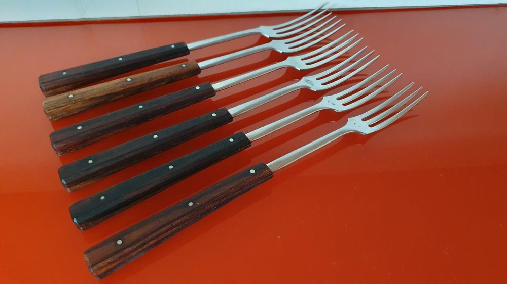 NIROSTA Gabel Aus Edelstahl Mit Holzgriff – 20 Cm Lang, Braun/silber, 1 Stück, Spülmaschinenfest