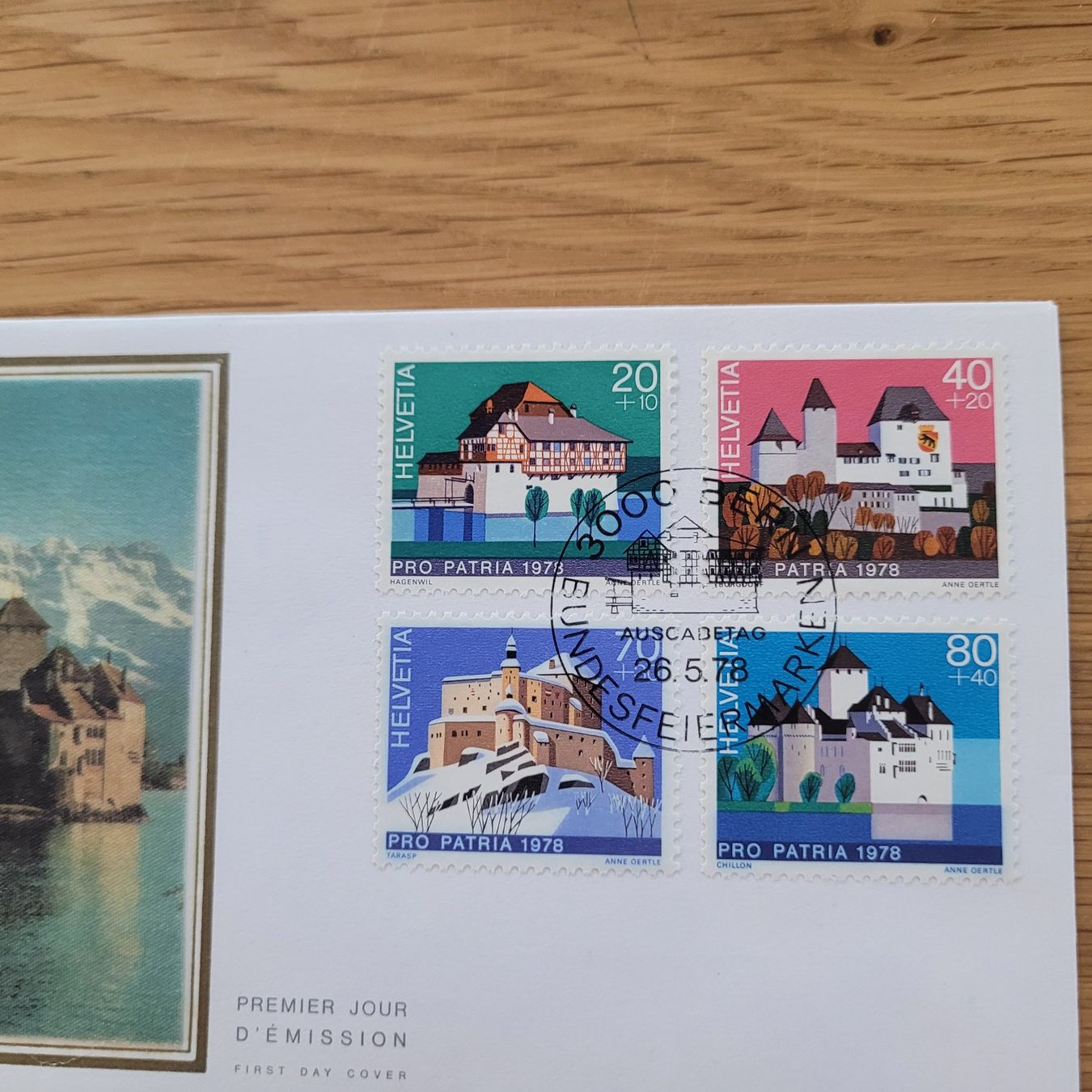Tutti i francobolli: FDC mit Seidenbild Pro Patria 1978 – Usato da Biel/Bienne venduto da Destockweb 1