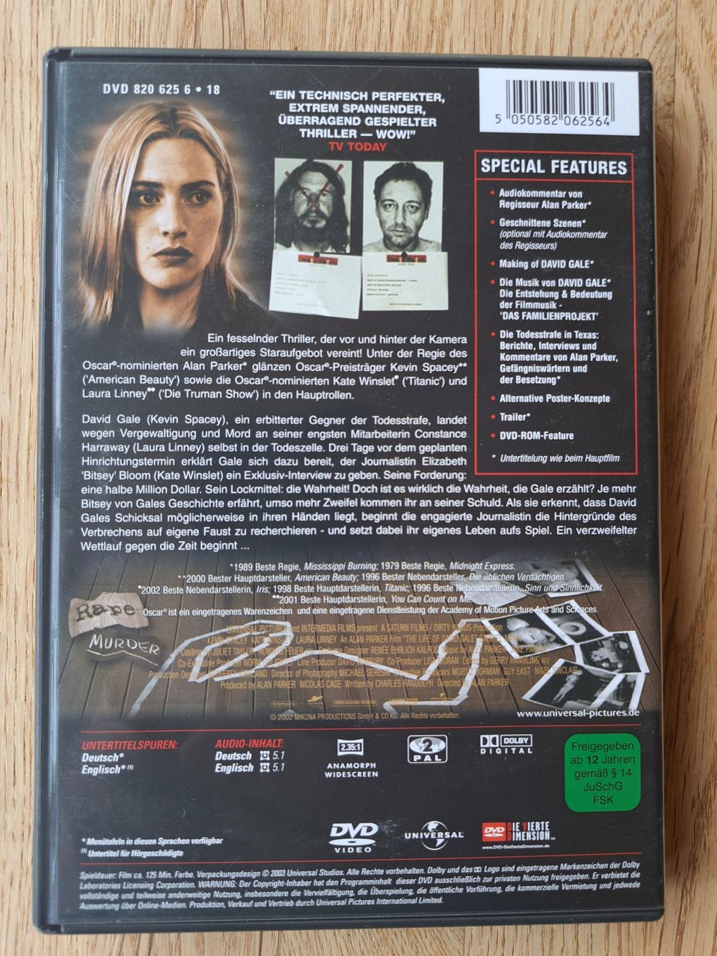 Tutti i DVDs: Das Leben des David Gale – Usato da Meggen venduto da Ricardokoch 1