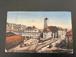 AK 1922 St. Gallen Bahnhof spez. Stempel Litho  (G200)
