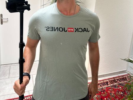 Herren T-Shirt Mintgrün – Slim Fit – Größe M/L