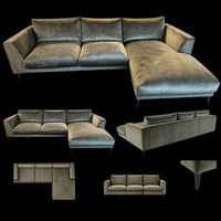 Ecksofa Stoff grün 280x170cm  Ausstellungstück