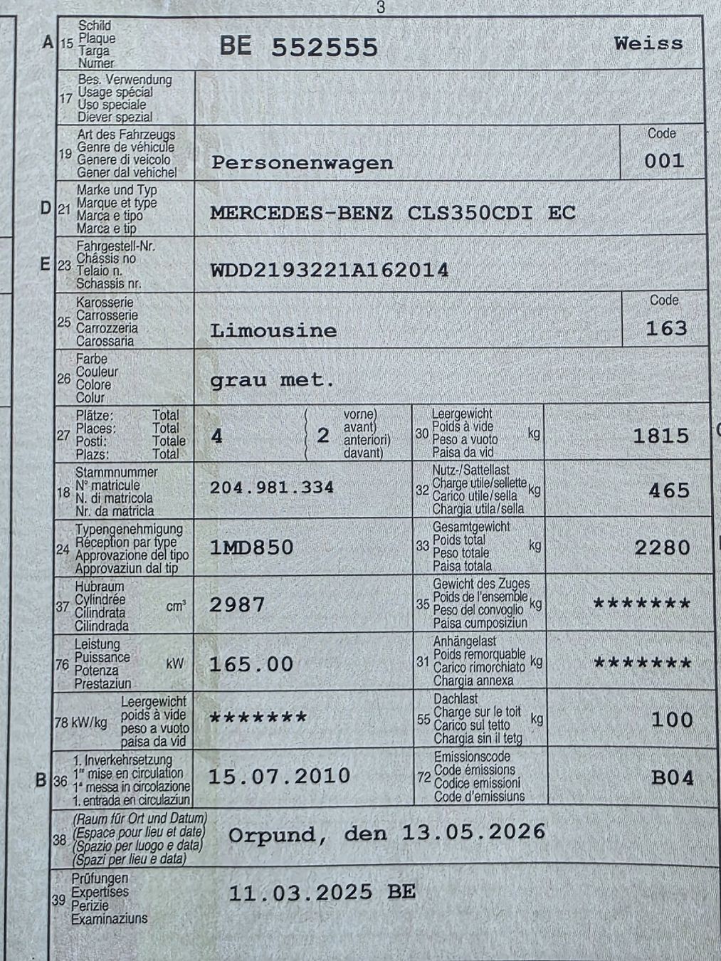 Mercedes-Benz Automobili: Mercedes Cls 350 Cdi – Usato da Niederwangen BE venduto da dar_h2qc 9