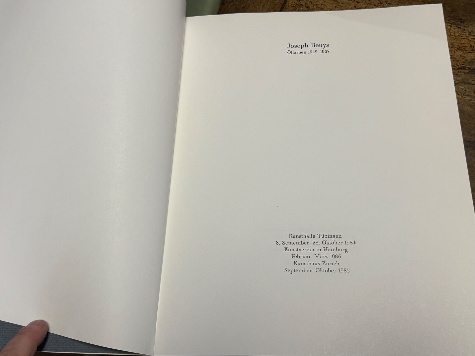Libri: Joseph BEUYS Oelfarben 1949-1967 – Usato da Bern venduto da Jwpm66 1