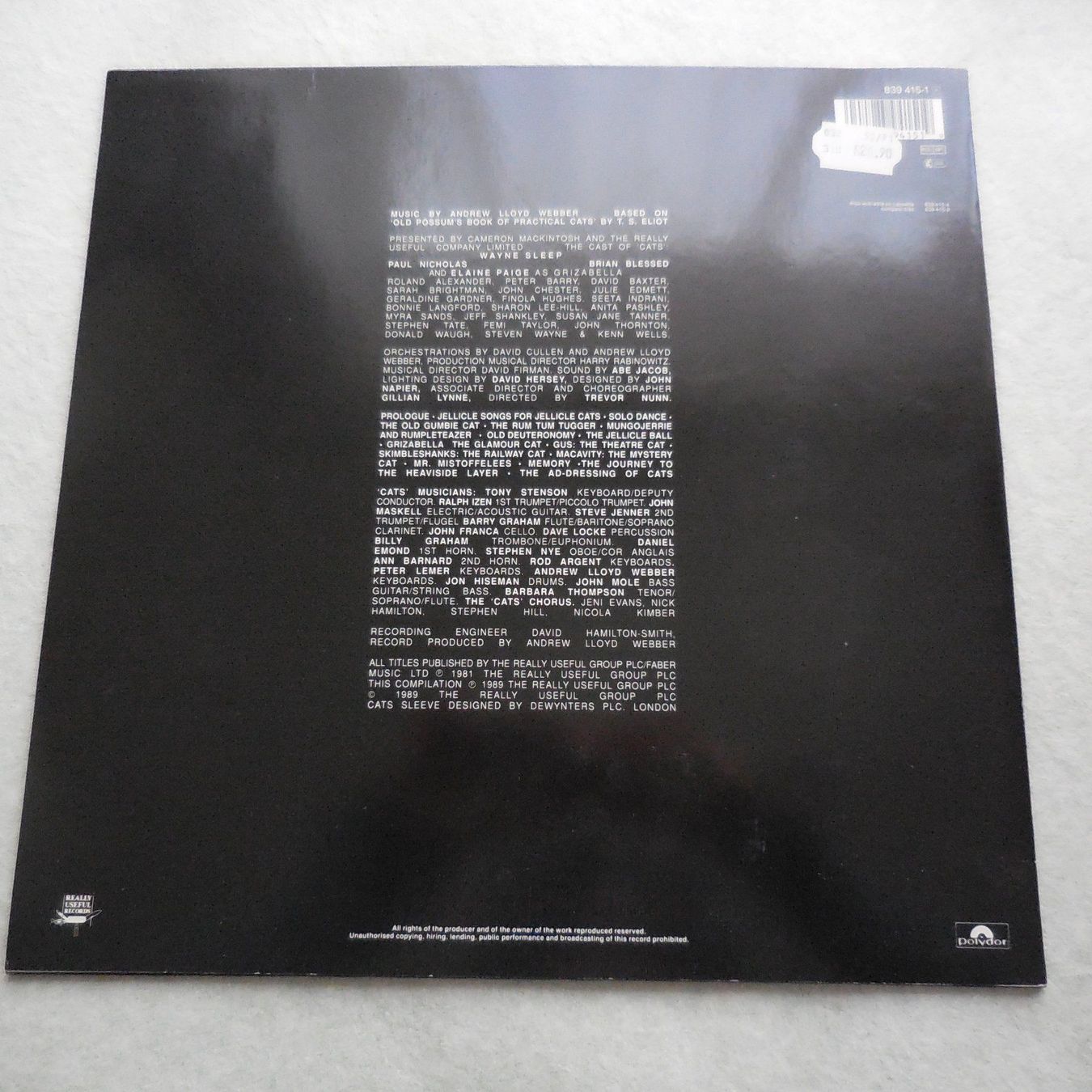 Dischi in vinile: Musical CATS - Schallplatte Vinyl – Usato da Zürich venduto da brifo64 1