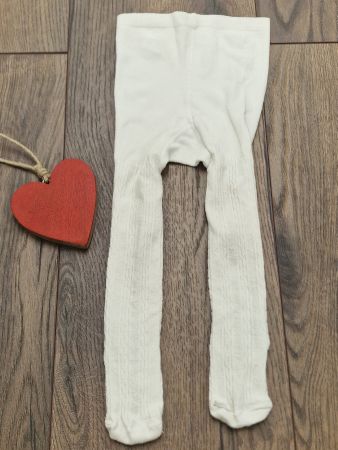 Strumpfhose C&A weiss Muster Grösse 92-98 guter Zustand