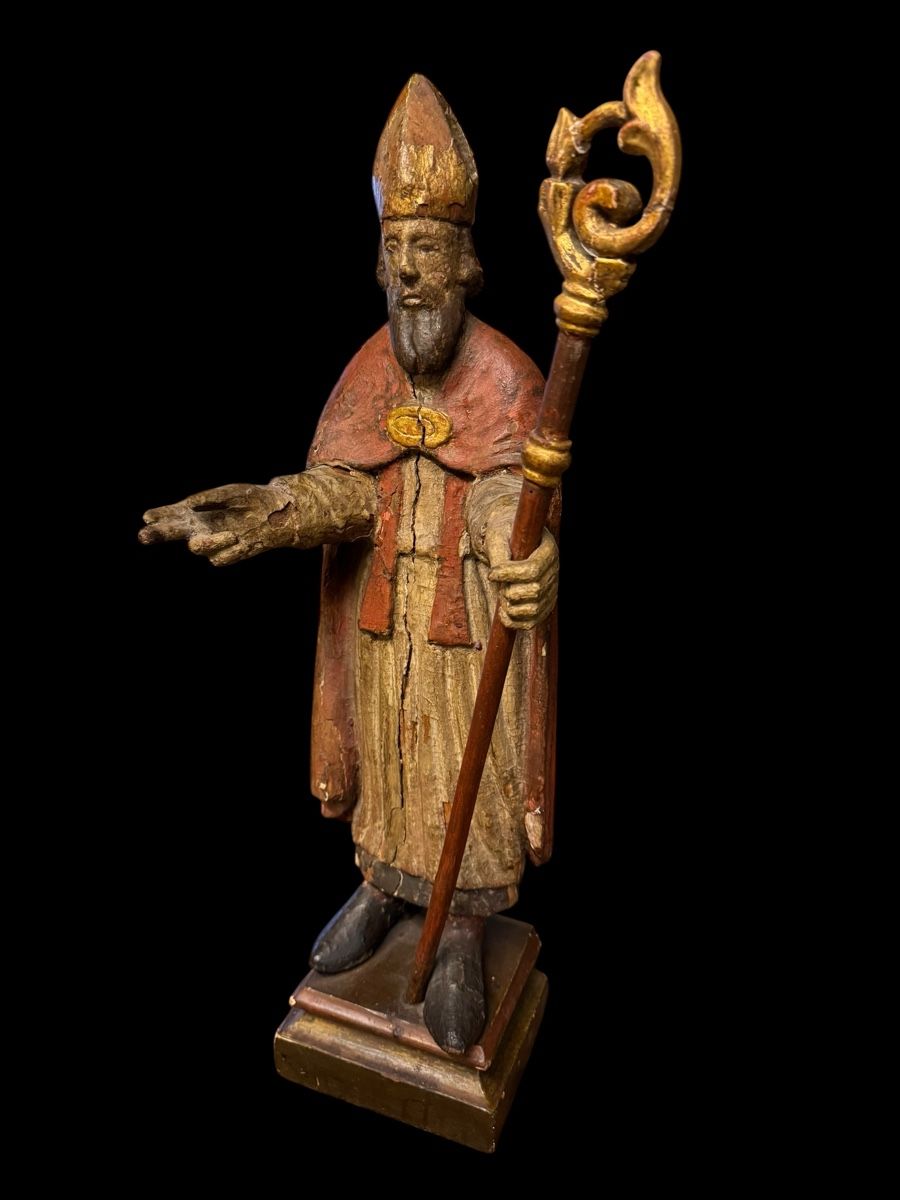 Statuette: Geschnitzte Bischofsfigur wohl 17. Jh - 60cm hoch – Usato da Ottikon venduto da san_w99n 3