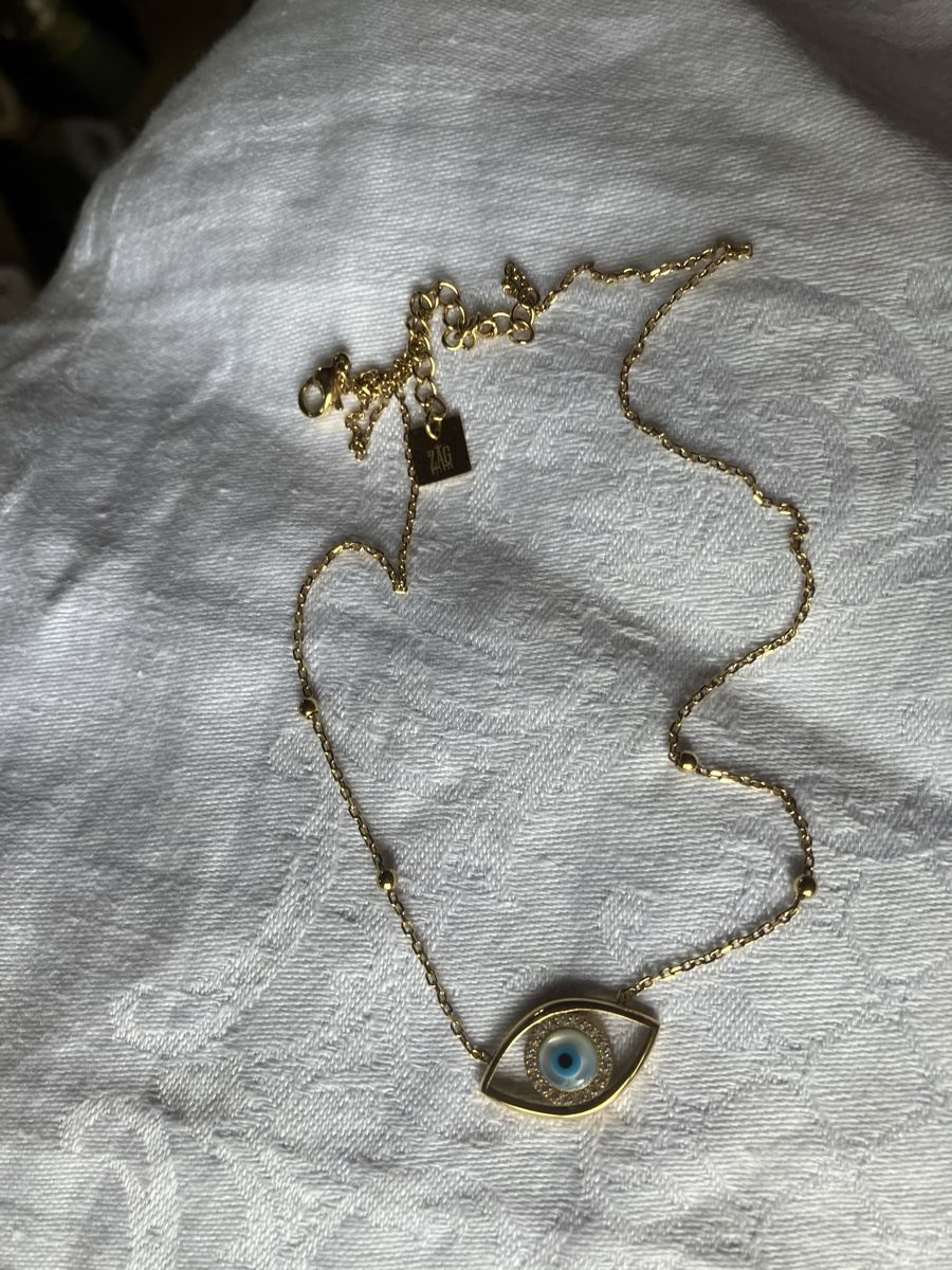 Catenine: Stahlkette goldfarben mit Auge – Usato da Bassersdorf venduto da groovygremlin