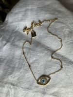 Stahlkette goldfarben mit Auge