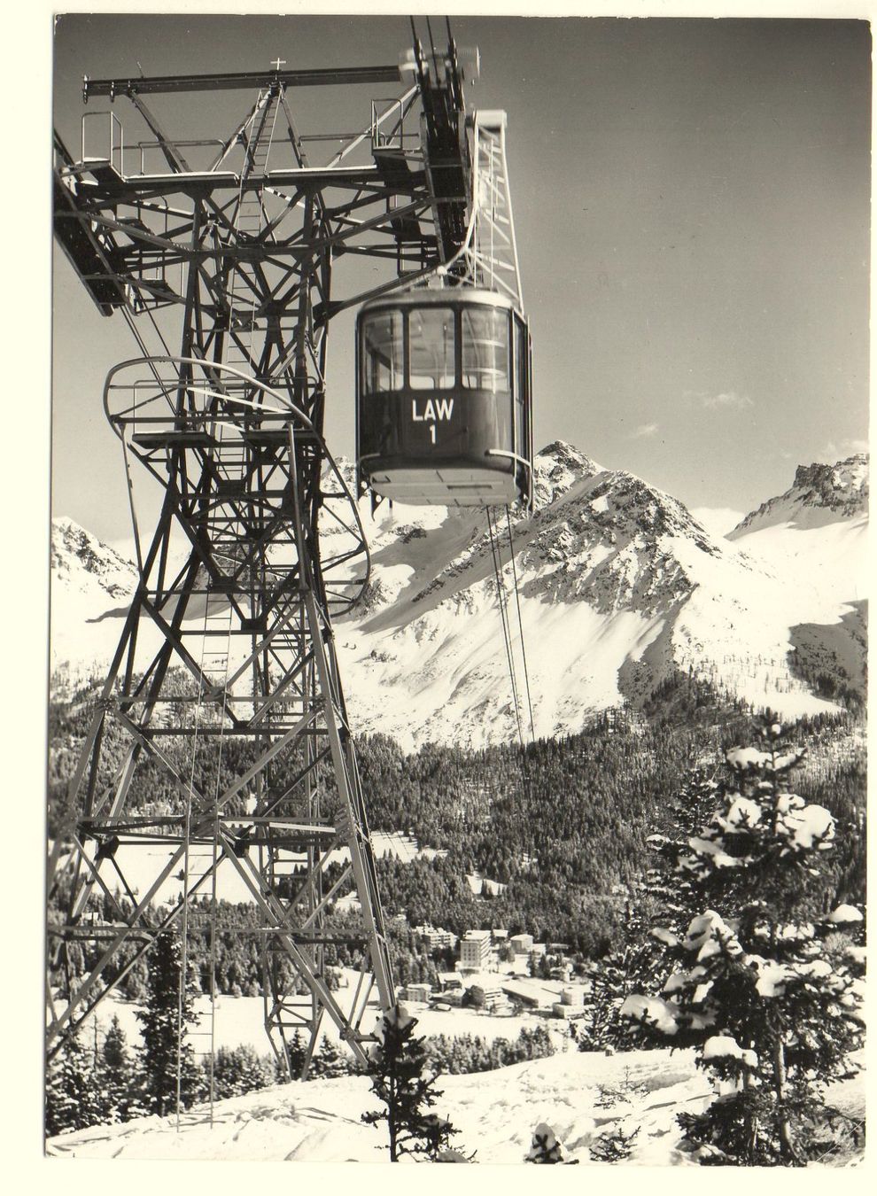 Cartoline postali: AROSA Luftseilbahn LAW mit Furkahörner – Usato da Jona venduto da philajona