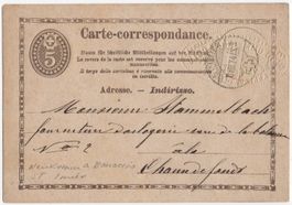 Blindprägestempel auf Ganzsachen-Postkarte von ST. IMIER