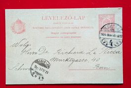 UNGARN GANZSACHE POSTKARTE BUDAPEST KELENFÖLD BERN 1901