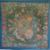 Wolle Seide Stoff Radical Chic L:1.15x1.23m Garden Panel