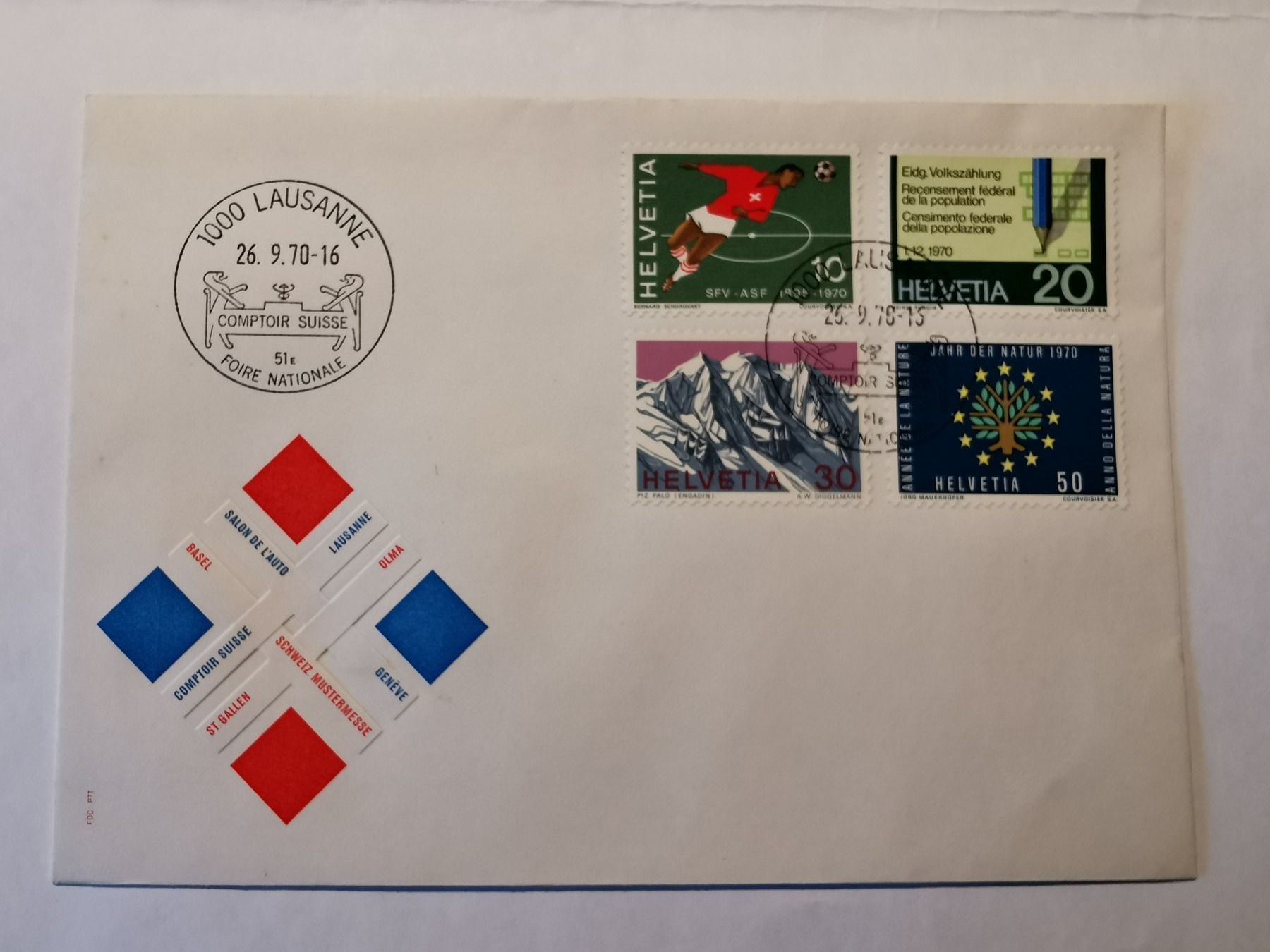 Tutti i francobolli: FDC Comptoir Suisse de Lausanne 1970 – Usato da Pailly venduto da jme99