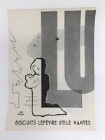 Authentique Affiche Publicité Biscuits LU Lefèvre Utile.