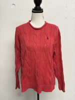 Polo Ralph Lauren Pullover Gr. M rot Baumwolle Zopfmuster