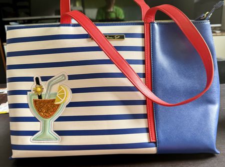 Borsa Braccialini “Tua” NUOVA a righe blu/bianco