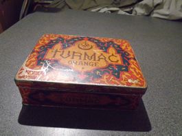 Blechdose turmag, orange, farbig