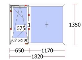 VEKA Kunststoff Fenster 1820x1350 Neu