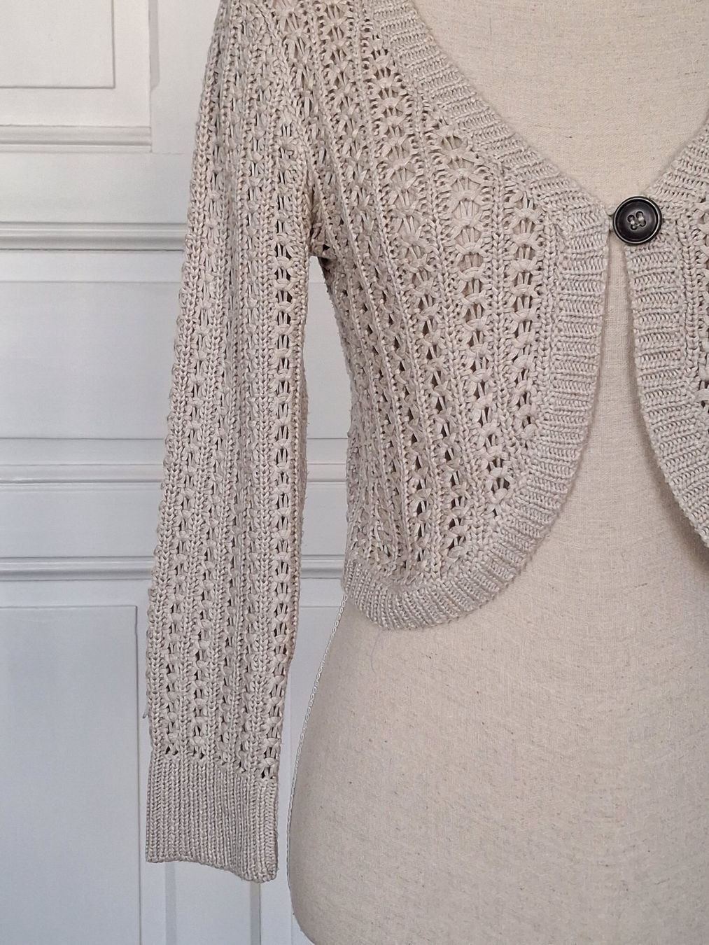 Boleros: Strickbolero Beige Cache Cache  Gr. S – Gebraucht aus Ried-Brig von Zzyzx 1