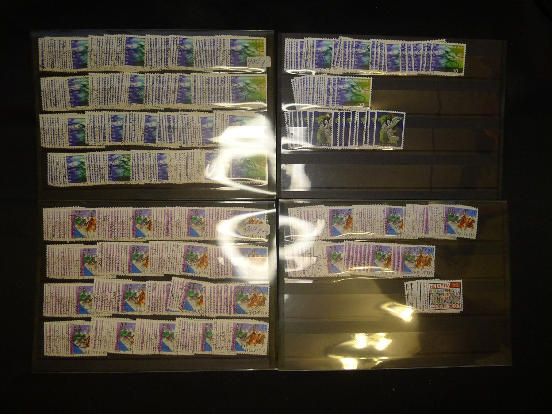 Tutti i francobolli: Schweizer Briefmarken Dubletten auf Steckkarten 2000-2002 – Usato da Dagmersellen venduto da q1w2e3r4 1