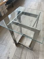 Beistelltisch Glas/ Silberfarben
