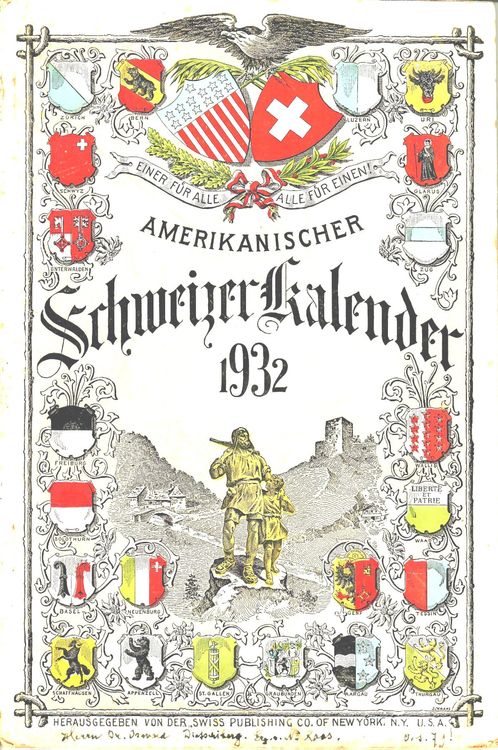 Amerikanischer Schweizer-Kalender 1932  Kaufen auf Ricardo