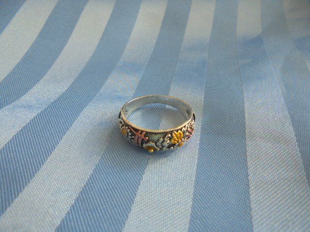 Anelli: Ring mit Blumen Tibetsilber – Nuovo (secondo la descrizione) da Hinwil venduto da Glasperlen 4