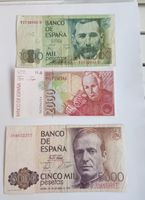 3 Spanische Banknoten 1000, 2000, 5000 Pesetas 