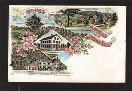 Litho Gruss aus Aathal - Seegräben , 4 bild , gel. 4.ll.1902