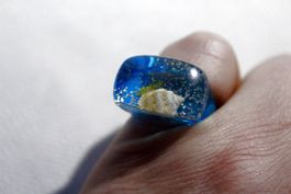 Vintage Space-Age - Ring mit Muschel, Seestern, Seeigel, usw