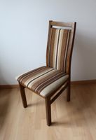 Vintage Holzstuhl 70er Jahre – Braun/Beige gestreift – Retro