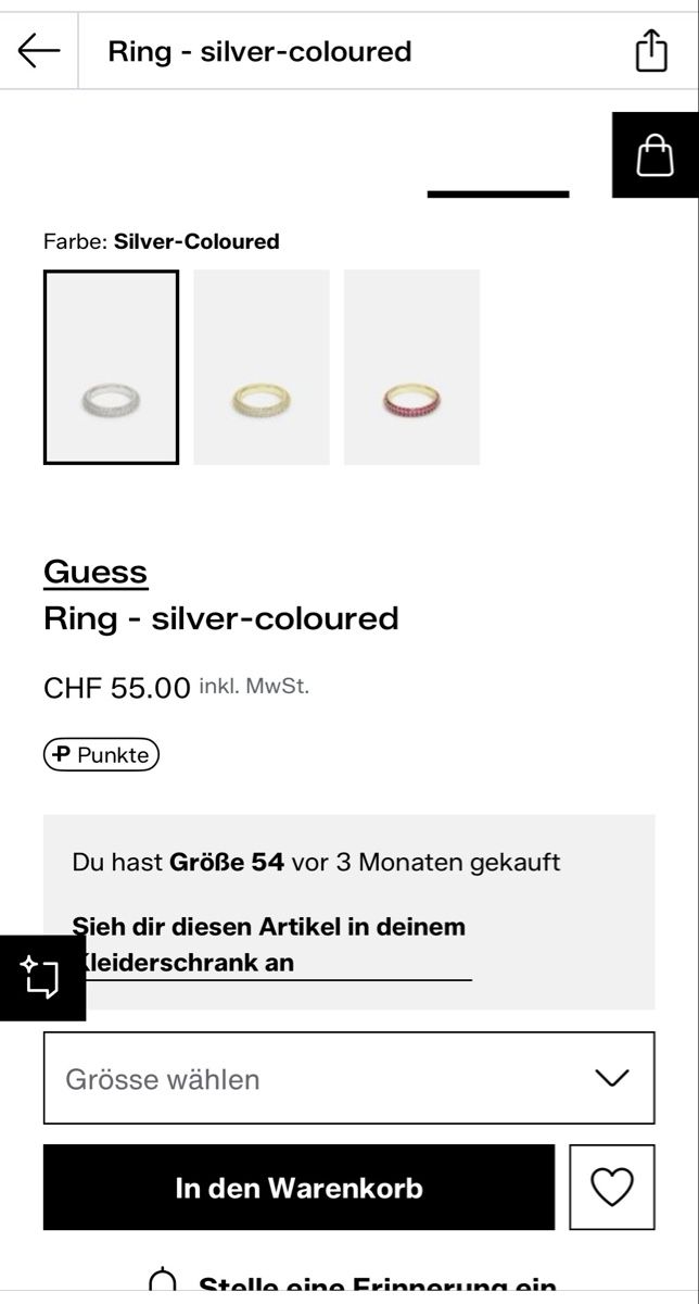 Guess Anelli: Original Guess Ring – Nuovo e nell'imballaggio originale da Nussbaumen AG venduto da c.4 7
