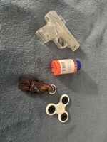 BB gun, fidget spinner, Keychain 