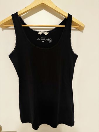 H&M L.O.G.G. Tanktop schwarz Grösse L Baumwolle
