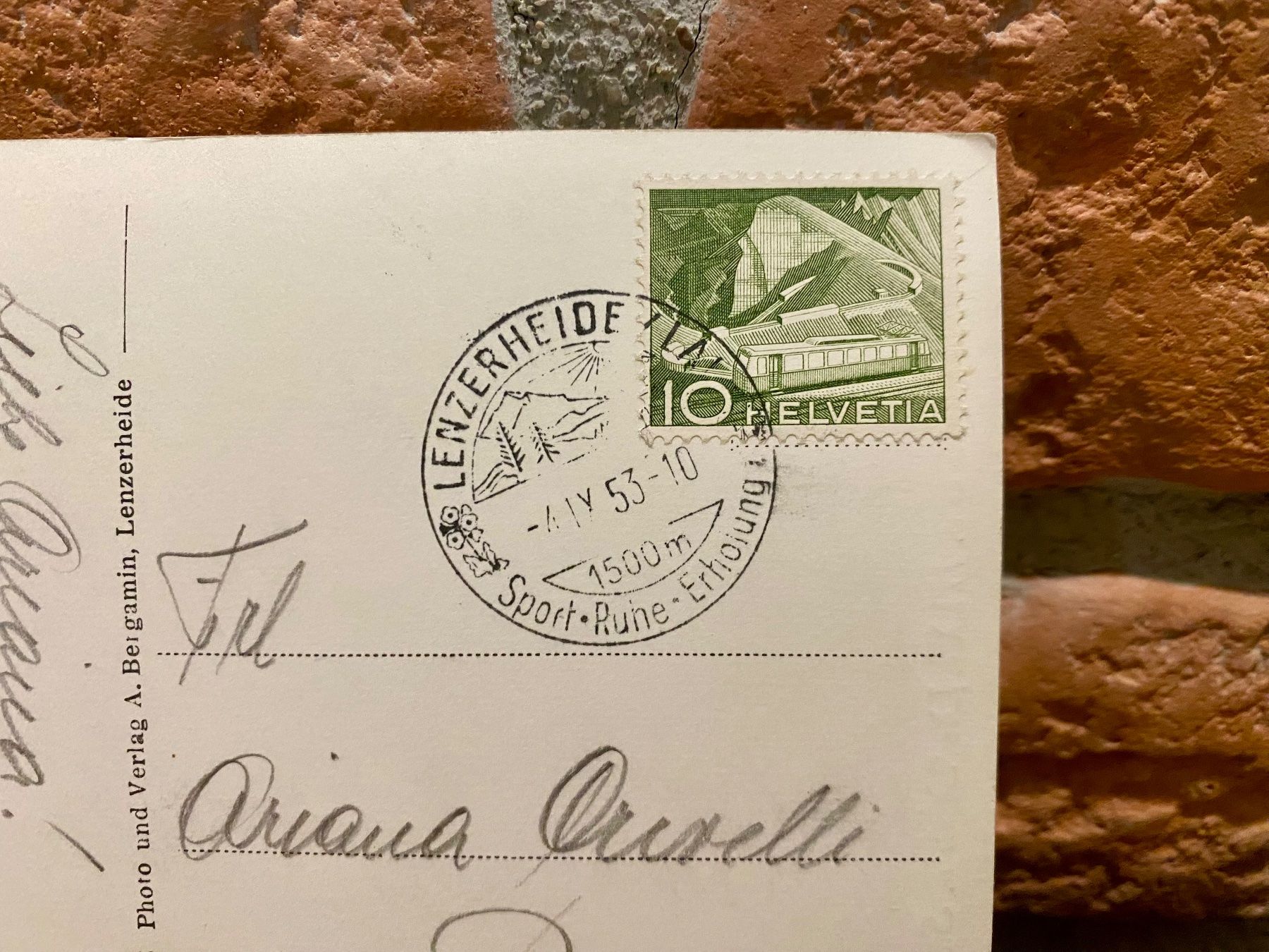 Cartoline postali: 1953 LENZERHEIDE Piz Danis & Stätzerhorn - Grossformat – Usato da Root venduto da ENGLAND-TREASURES 3