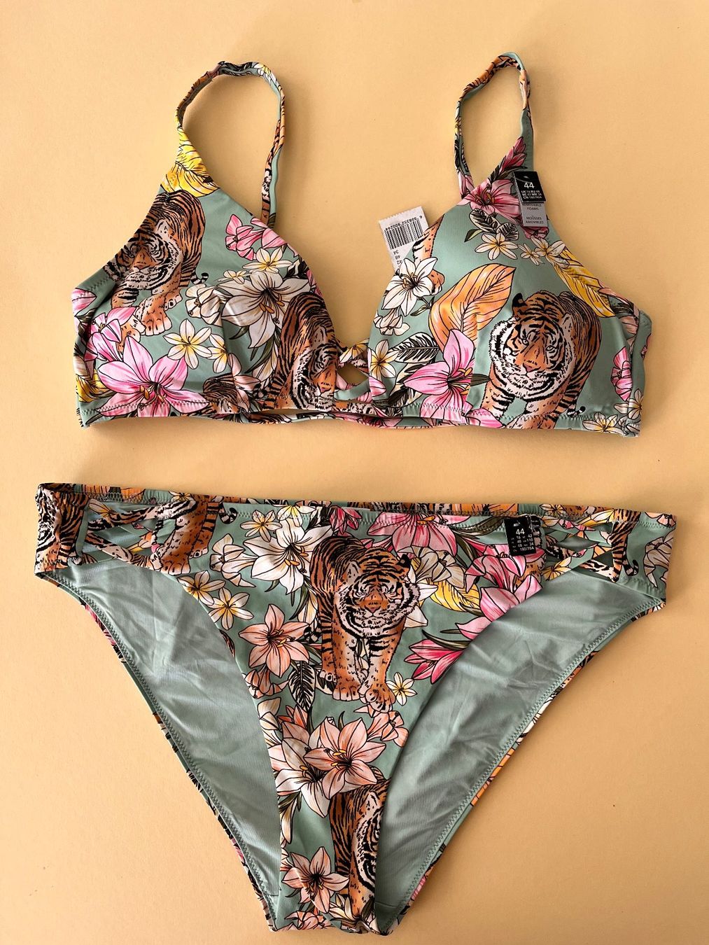 Etam Costumi da bagno & Bikini: ETAM, Bikini Power Triangle, Grösse 42, Farbe Türkis/Tiger – Nuovo e nell'imballaggio originale da Rudolfstetten venduto da gst_g7xl 6