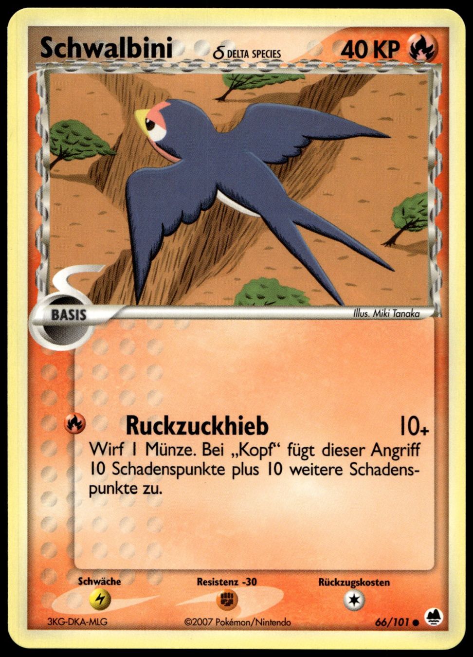 Pokémon Carte collezionabili: Schwalbini 66/101 Pokémon EX Dragon Frontiers – Usato da Uster venduto da Madame_Cards