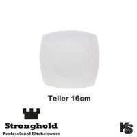 Eckige Gastro- Teller 16 cm, Porzellan