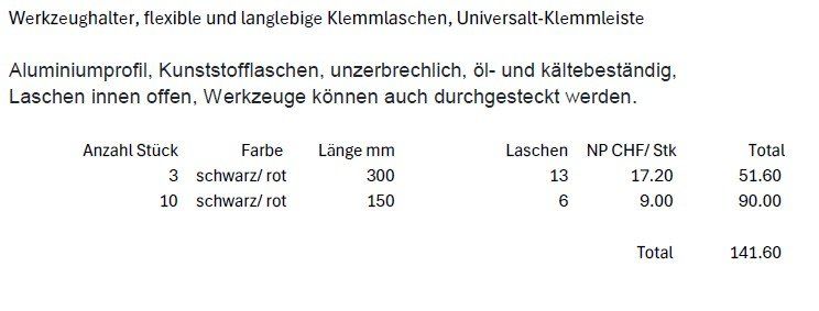 Tous les outils: Werkzeughalter Set, Universal Klemmlaschen – D'occasion à Jenaz par Sandrobordoli 2