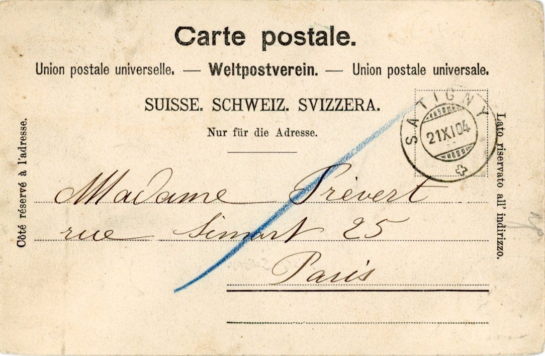 Cartoline postali: Peissy - Satigny  GE         en  1 9 0 4 – Usato da Brig venduto da Valcards54 1