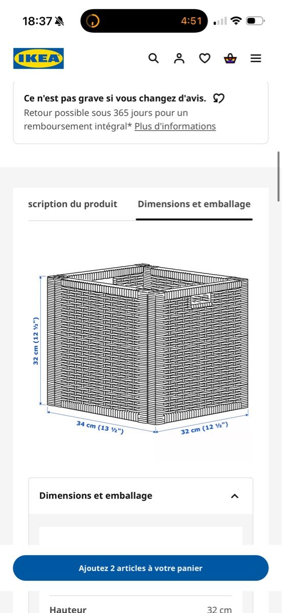 Ikea Sonstiges für Haushalt & Wohnen: 2 paniers BRANAS – Gebraucht aus Villars-le-Terroir von ale_c79d 2
