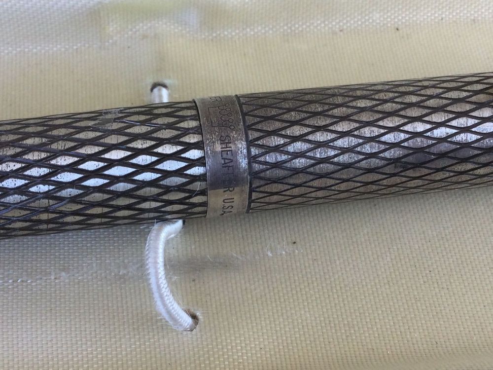 Stylo Plume Sheaffer Imperial En Argent Massif - Modèle M492 Motif Tresse, Plume En Or