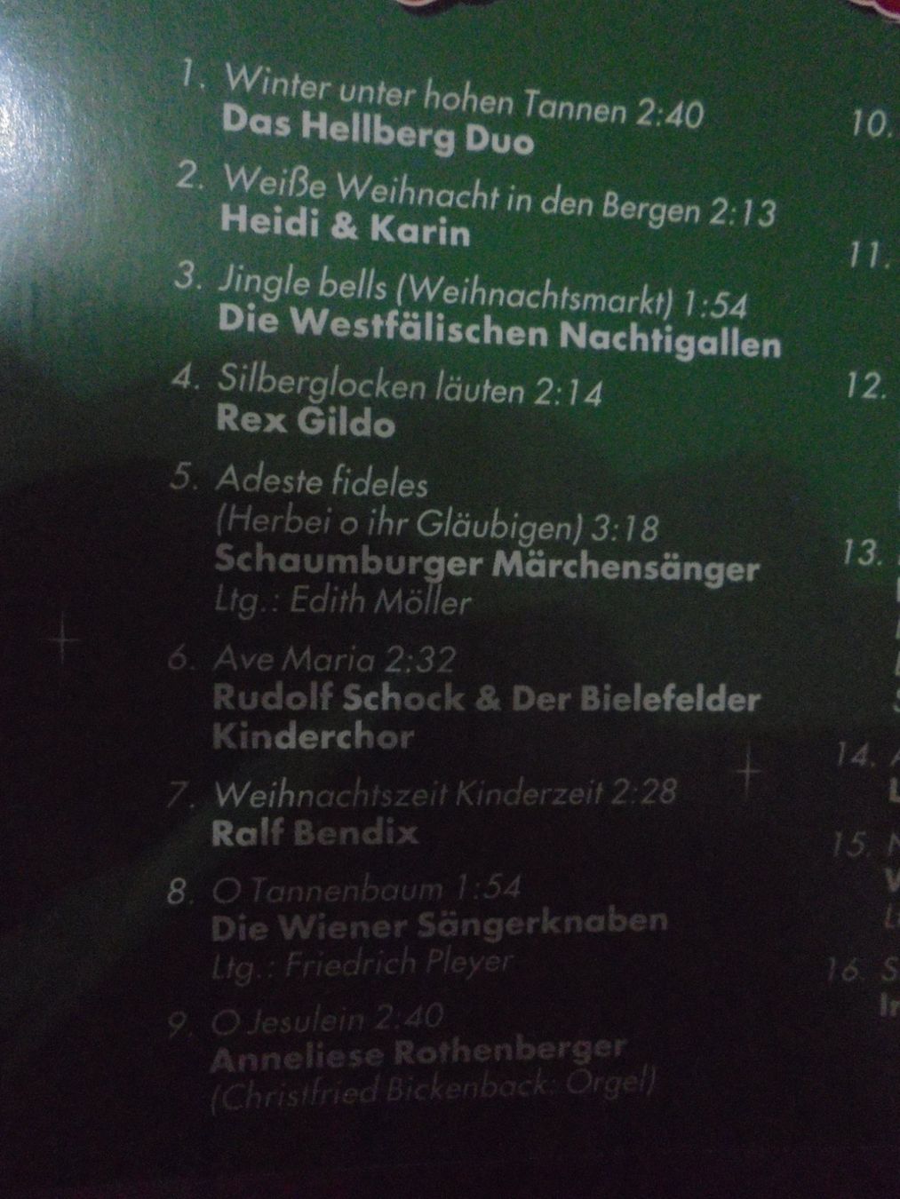 CD: CD " Weihnachtslieder " Heino, Rex Gildo, Ralf Bendix, etc – Usato da Crissier venduto da Promopost 2
